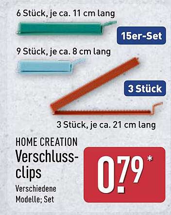 HOME CREATION Verschlussclips – 15er-Set, verschiedene Modelle