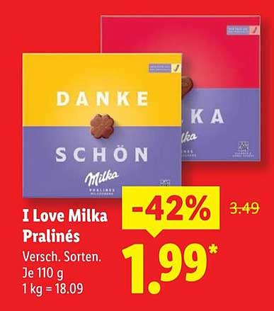 I Love Milka Pralinés - Verschiedene Sorten