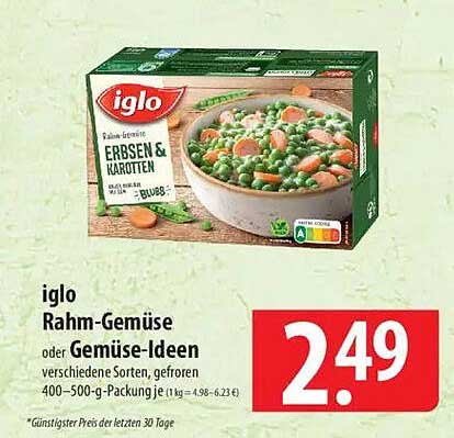 iglo Rahm-Gemüse oder Gemüse-Ideen verschiedene Sorten, gefroren 400–500-g-Packung