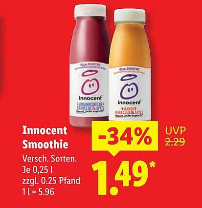 Innocent Smoothie - Verschiedene Sorten 0,25 l