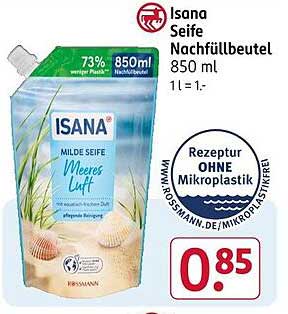 Isana Seife Nachfüllbeutel 850 ml - Meeres Luft