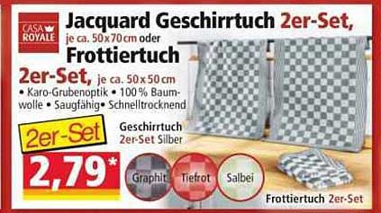 Jacquard Geschirrtuch 2er-Set oder Frottiertuch