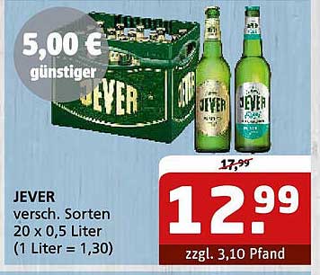 JEVER 20 x 0,5 Liter - Verschiedene Sorten