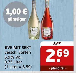 JIVE MIT SEKT - verschiedene Sorten, 5,9% Vol, 0,75 Liter