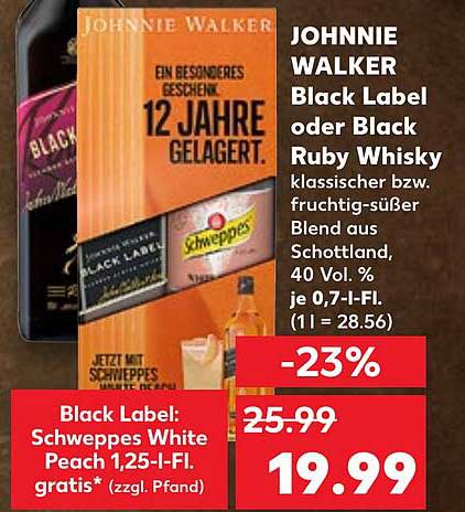 JOHNNIE WALKER Black Label oder Black Ruby Whisky – 12 Jahre gelagert