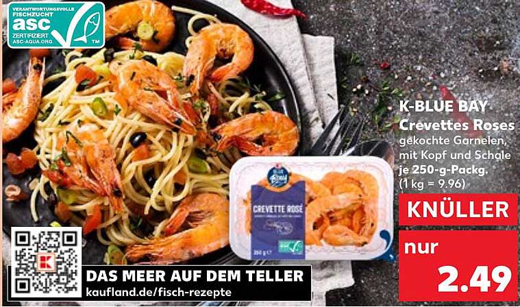 K-BLUE BAY Crevettes Roses gekochte Garnelen