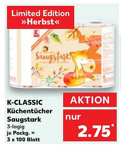 K-CLASSIC Küchentücher Saugstark 3-lagig - Limited Edition »Herbst«