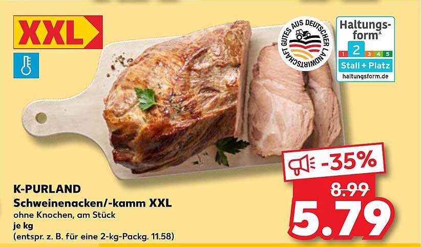K-PURLAND Schweinenacken/-kamm XXL ohne Knochen, am Stück