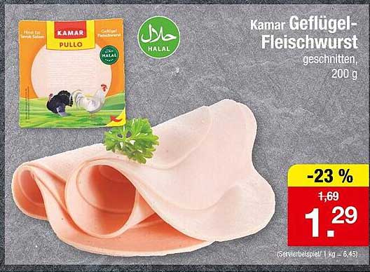 Kamar Geflügel-Fleischwurst geschnitten, 200 g