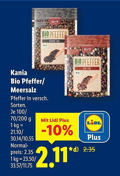 Kania Bio Pfeffer/Meersalz in verschiedenen Sorten