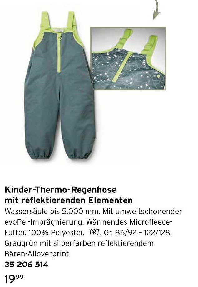 Kinder-Thermo-Regenhose mit reflektierenden Elementen