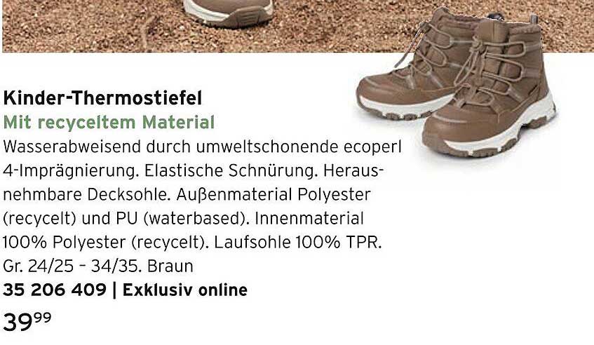 Kinder-Thermostiefel mit recyceltem Material