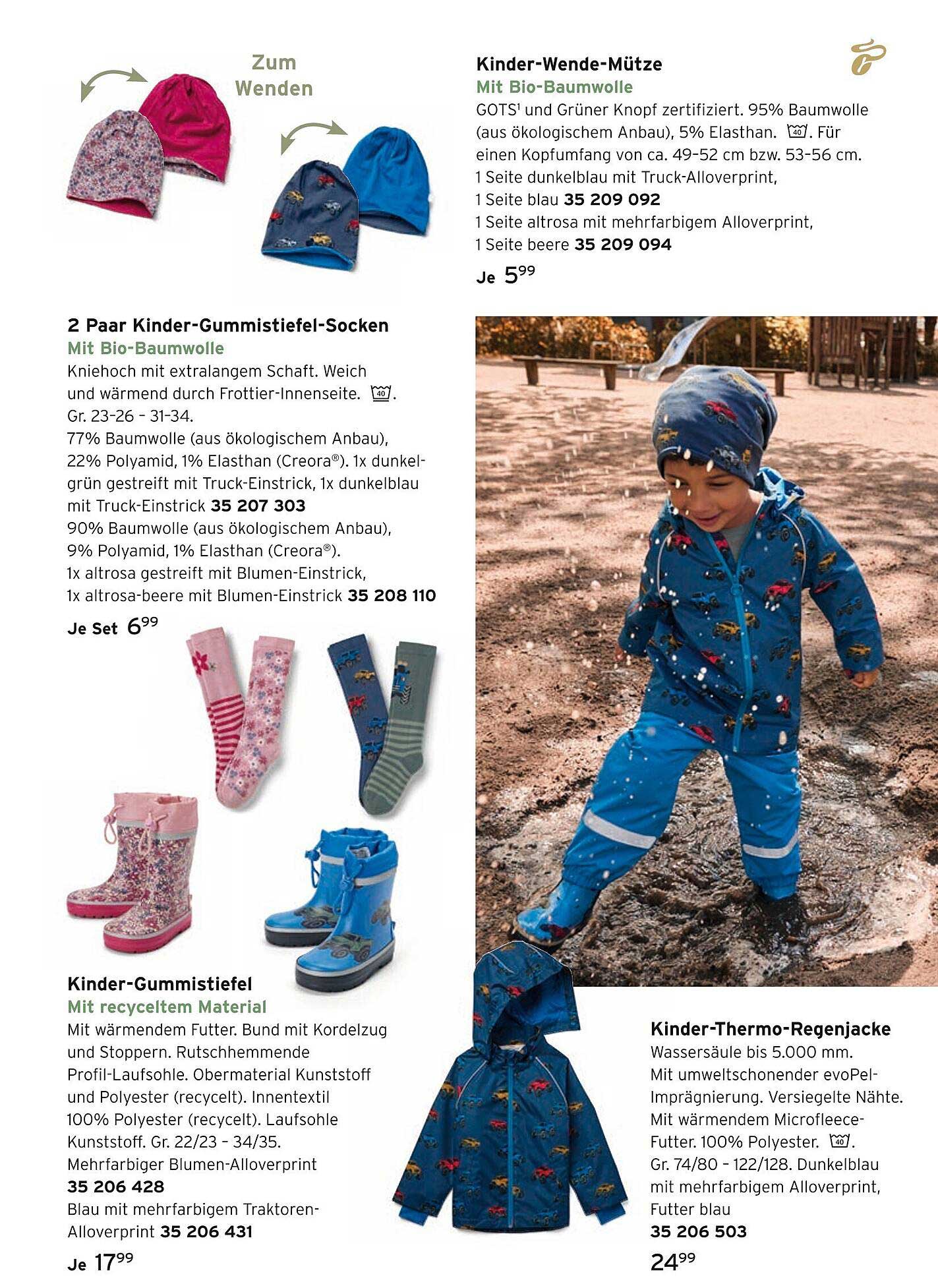 Kinder-Wende-Mütze mit Bio-Baumwolle