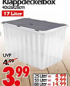 Klappdeckelbox 17 Liter - vielseitige Aufbewahrungslösung
