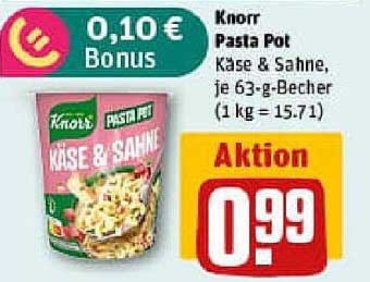Knorr Pasta Pot Käse & Sahne, je 63-g-Becher