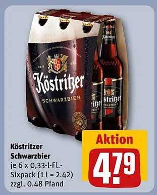 Köstritzer Schwarzbier 6 x 0,33 l-Flasche Sixpack