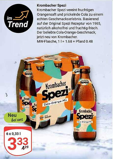 Krombacher Spezi – Cola-Orange-Mix 6x0,33l