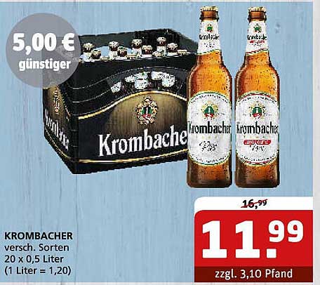 Krombachers Bierkasten (20 x 0,5 Liter) - jetzt zum Aktionspreis!