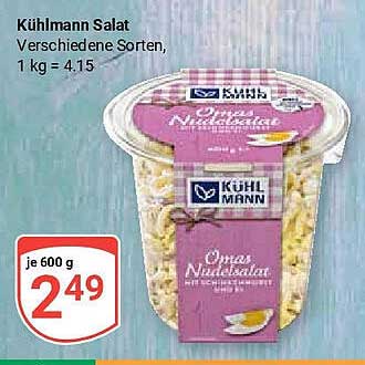 Kühlmann Salat - Omas Nudelsalat, 600 g für nur 2,49 €
