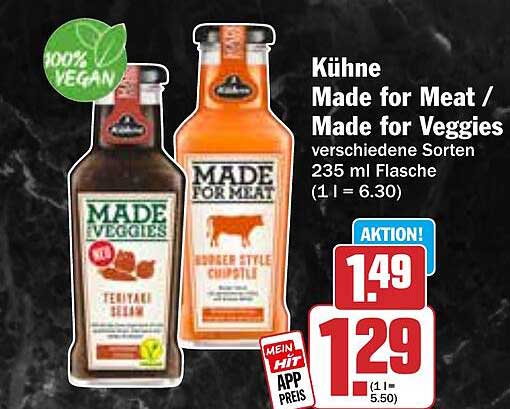 Kühne Made for Meat / Made for Veggies - verschiedene Sorten 235 ml