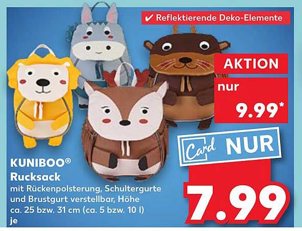 KUNIBOO® Rucksack mit Rückkenpolsterung