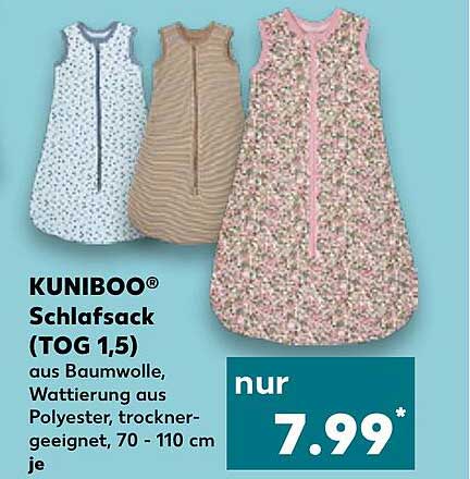 KUNIBOO® Schlafsack (TOG 1,5)