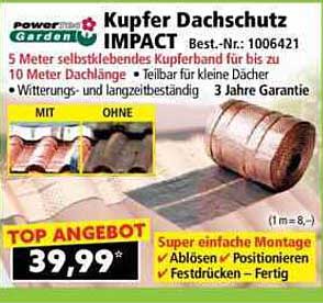 Kupfer Dachschutz IMPACT 5 Meter selbstklebend