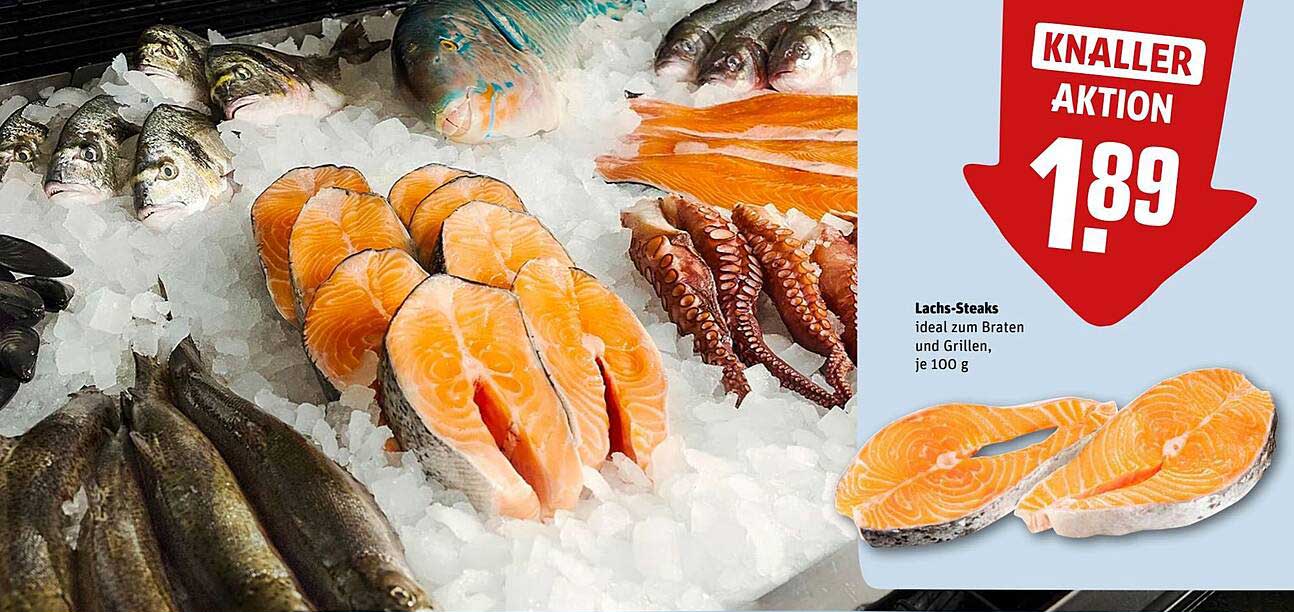 Lachs-Steaks ideal zum Braten und Grillen, je 100 g