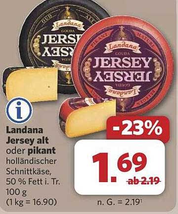 Landana Jersey alt oder pikant holländischer Schnittkäse