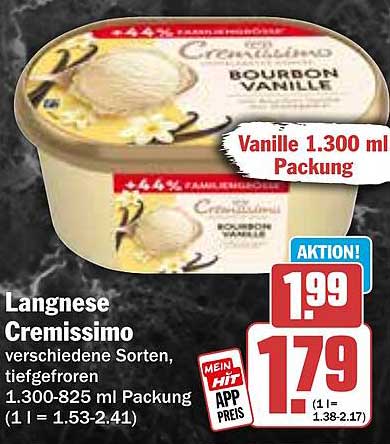 Langnese Cremissimo Bourbon Vanille 1.300 ml