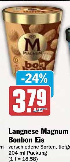 Langnese Magnum Bonbon Eis - verschiedene Sorten, 204 ml Packung