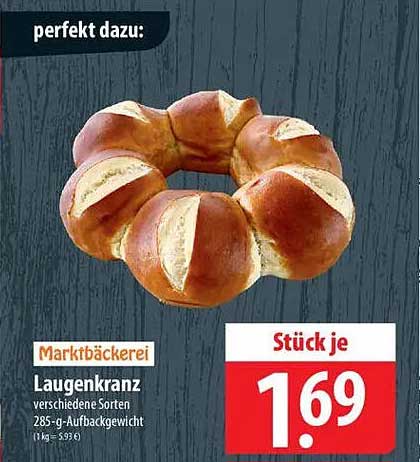 Laugenkranz verschiedene Sorten 285-g-Aufbackgewicht