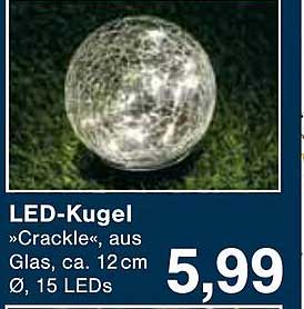 LED-Kugel »Crackle«, aus Glas, ca. 12 cm Ø, 15 LEDs