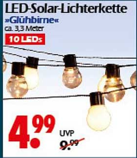 LED-Solar-Lichterkette »Glühbirne« ca. 3,3 Meter, 10 LEDs