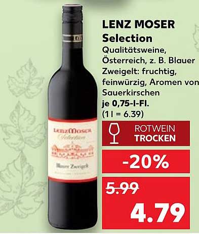 LENZ MOSER Selection Rotwein trocken 0,75 l