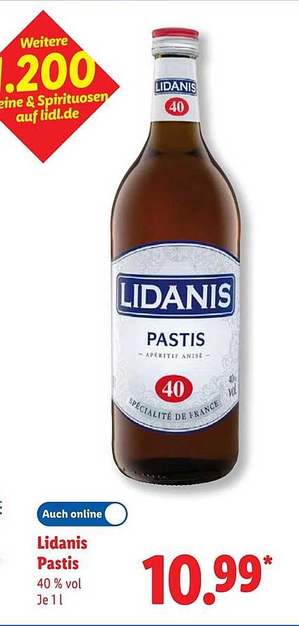 Lidanis Pastis 40 % vol 1 l