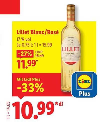 Lillet Blanc/Rosé 0,75 l, 17 % vol