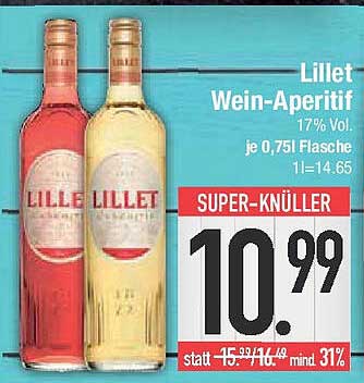 Lillet Wein-Aperitif 0,75l (Rot und Weiß) - SUPER-KNÜLLER