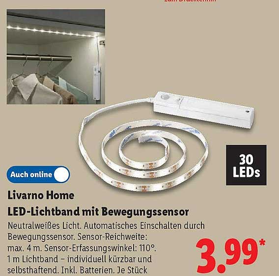 Livarno Home LED-Lichtband mit Bewegungsmelder