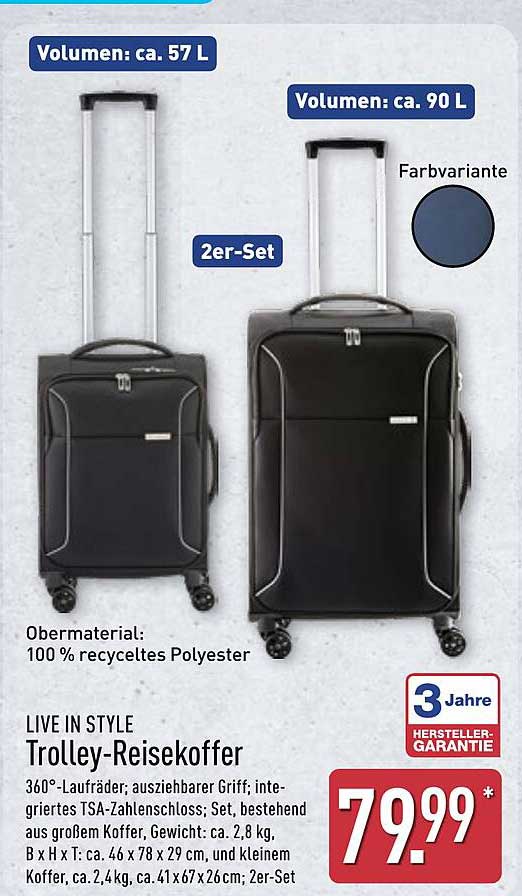 LIVE IN STYLE Trolley-Reisekoffer 2er-Set