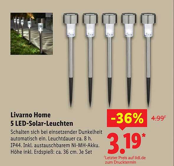 Livorno Home 5 LED-Solar-Leuchten