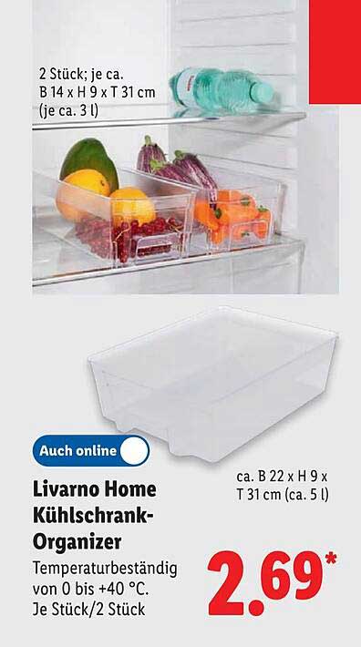 Livorno Home Kühlschrank-Organizer - 2 Stück für nur 2,69 €