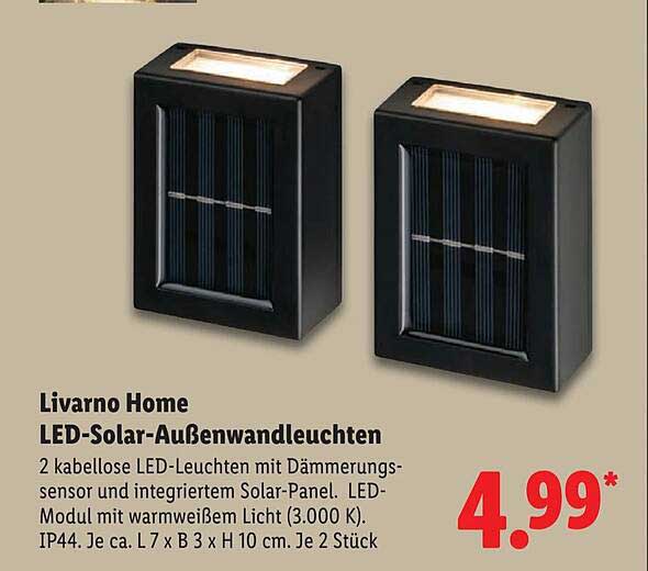 Livorno Home LED-Solar-Außenwandleuchten