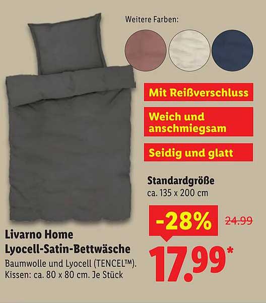 Livorno Home Lyocell-Satin-Bettwäsche