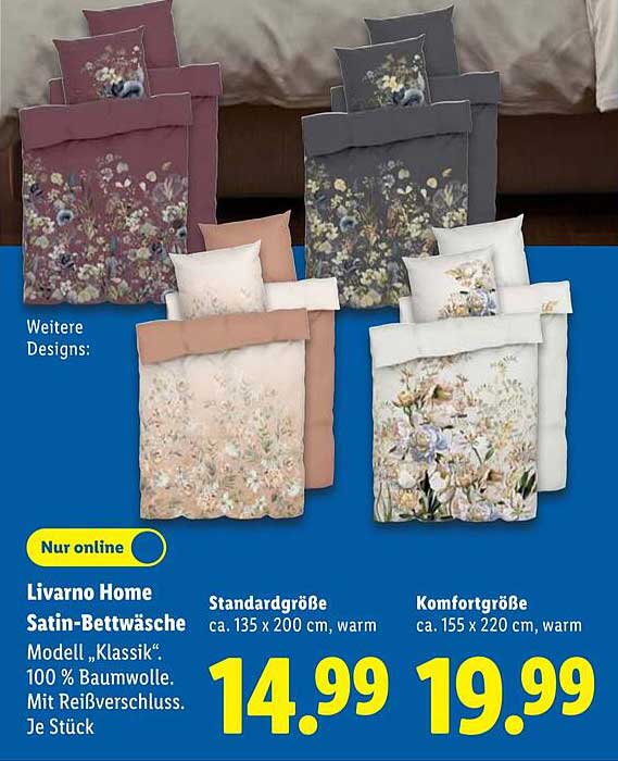 Livorno Home Satin-Bettwäsche Modell "Klassik"
