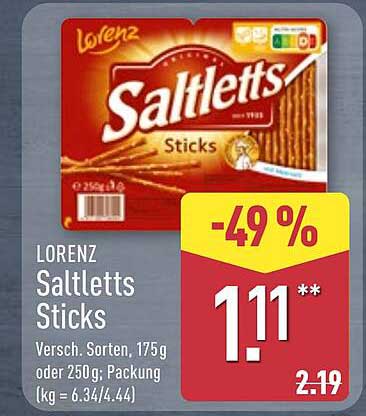 Lorenz Saltletts Sticks, 175g oder 250g