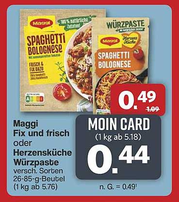 Maggi Fix und frisch oder Herzensküche Würzpaste Spaghetti Bolognese