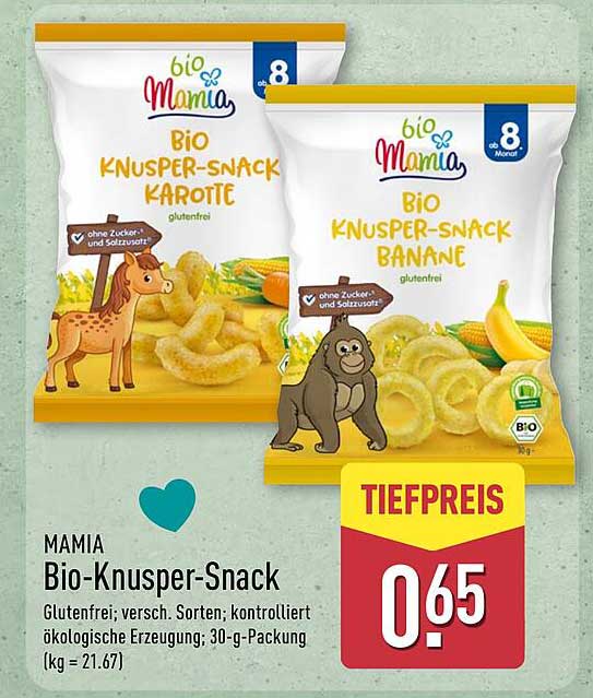 Mamia Bio-Knusper-Snack Karotte & Banane
