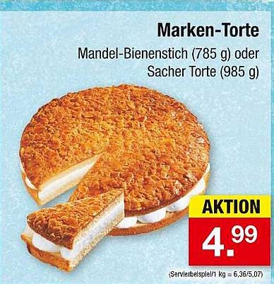Marken-Torte: Mandel-Bienenstich oder Sacher Torte