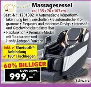 Massagesessel mit automatischer Körperformerkennung